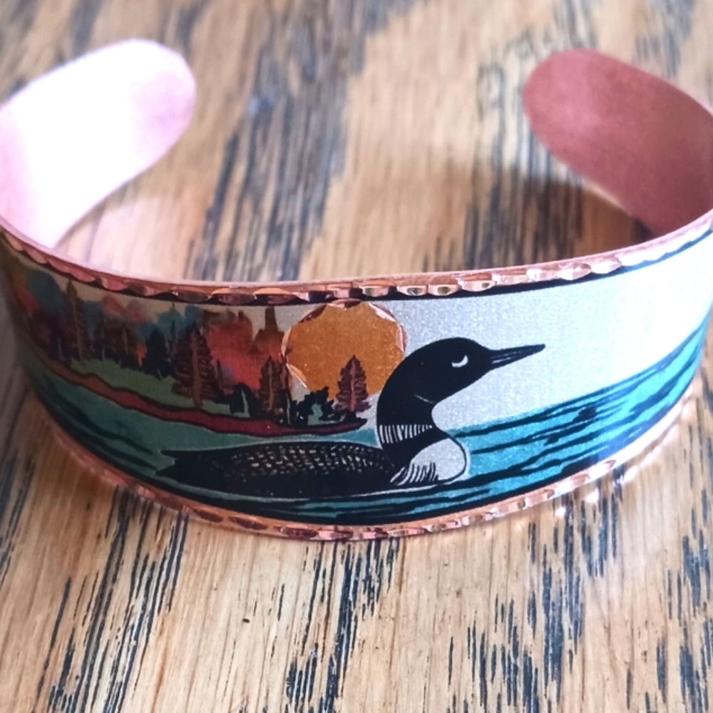 Copper Loon Cuff Bracelet